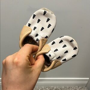 Minimoc Genuine Leather Cream Tree Kids Moccasins